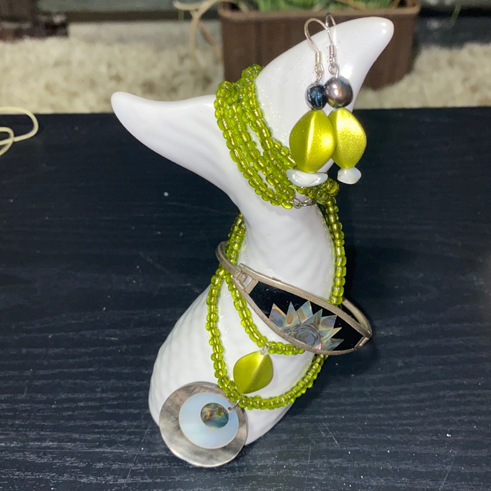 Necklace, Earrings, Bracelet combo.